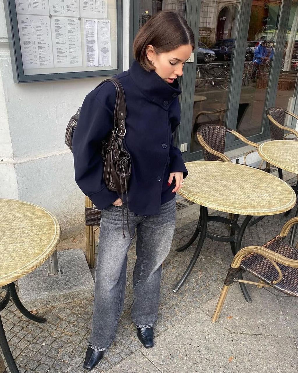 Chaqueta elegante con cuello alto | Angela