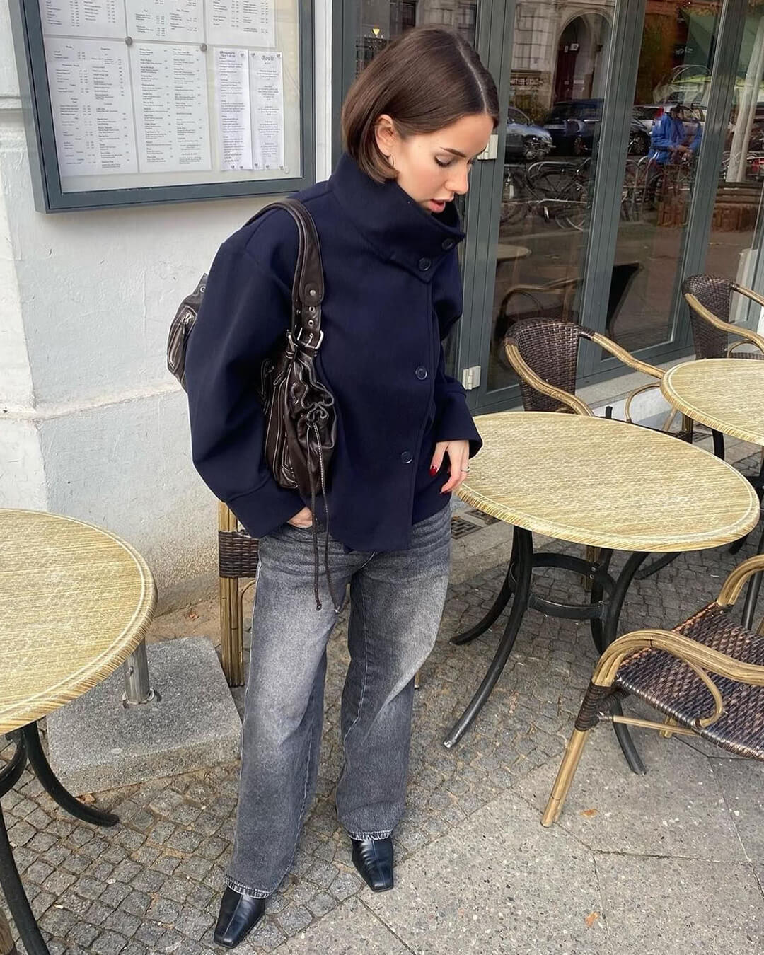 Chaqueta elegante con cuello alto | Angela