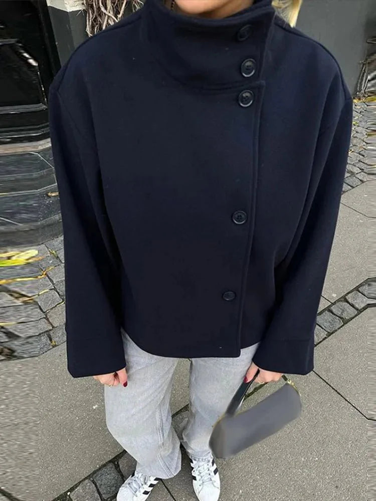 Chaqueta elegante con cuello alto | Angela